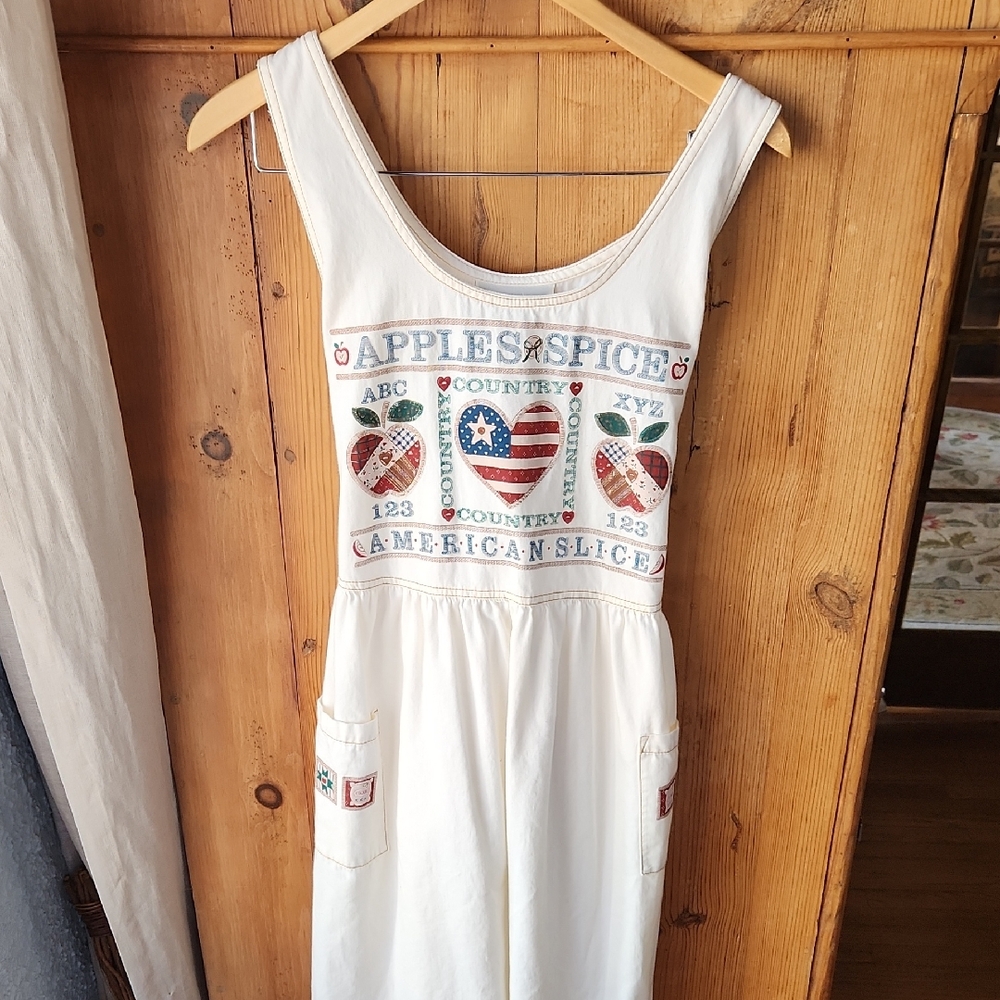 White Sleeveless Maxi Dress with Americana Embroidered Front